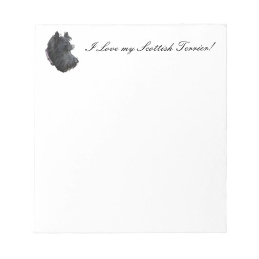 Bloc-notes 'I love my Scottish Terrier' (Devant)