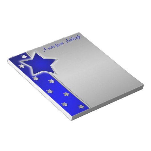 Bloc-notes II Silver et Blue Stars (Incliné)