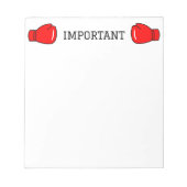 Bloc-notes important avec gants de boxe rouge (Devant)