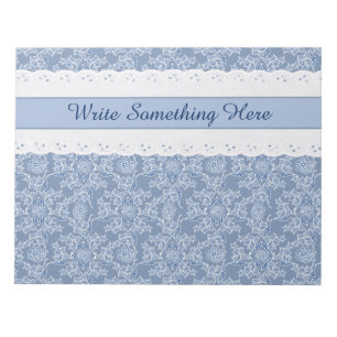 Bloc-notes Indigo Ethnic Floral Faux Lace