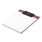 Bloc-notes initial design coloré foncé tendance (Tourné)