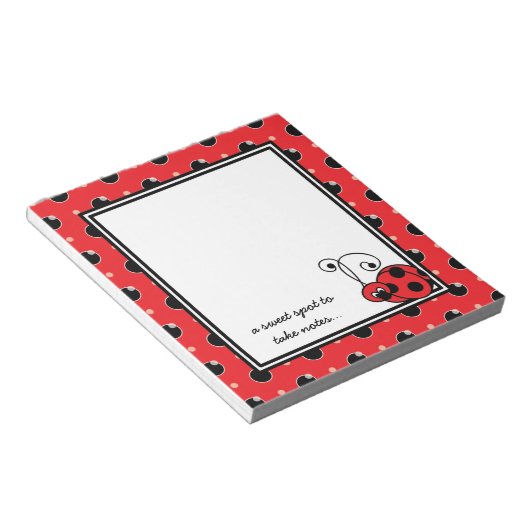 Bloc-notes Itty Bitty Ladybug - Rouge (Incliné)