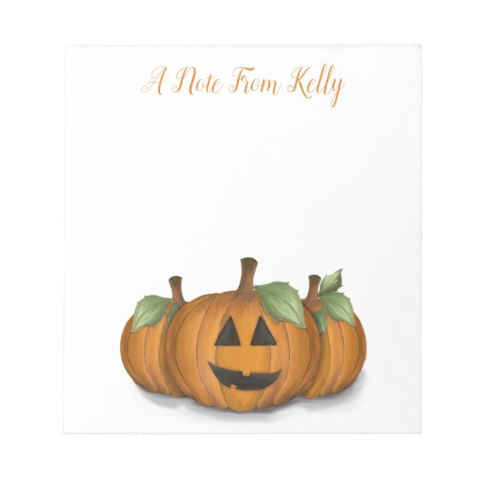 Bloc-notes Jack-o'-lantern en Citrouille (Devant)