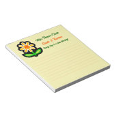 Bloc-notes jaune enseignant avec fleurs jaunes (Incliné)