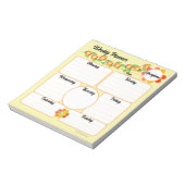 Bloc-notes Jaune hebdomadaire de Planner avec fleu (Tourné)