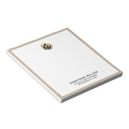 Bloc-notes juridique en lin beige (Incliné)