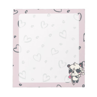 Bloc-notes Kawaii Cupid Panda & Coeurs