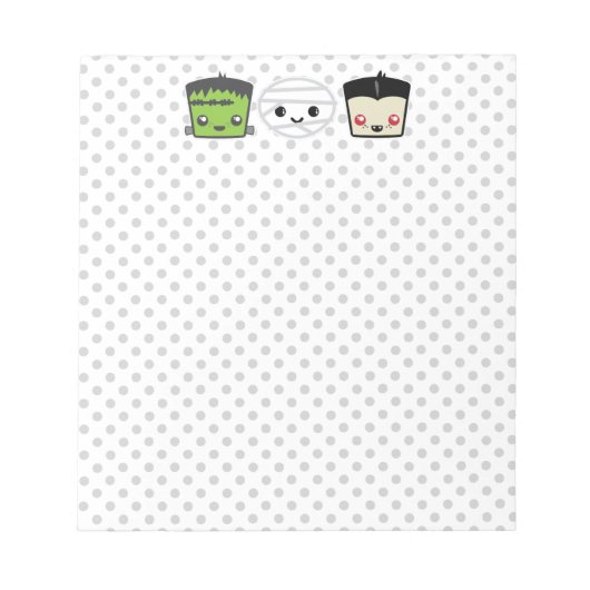 Bloc-notes Kawaii Frankenstein Mummy Dracula (Devant)