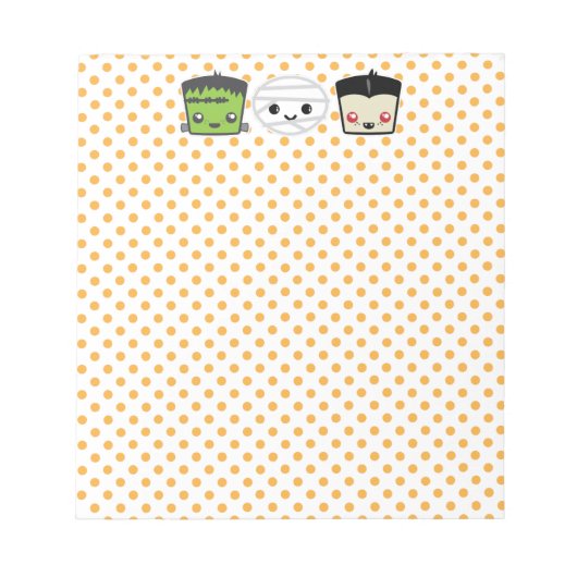 Bloc-notes Kawaii Frankenstein Mummy Dracula (Devant)