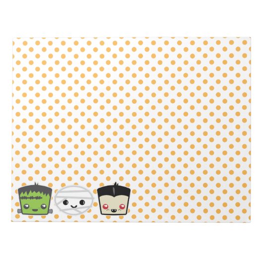 Bloc-notes Kawaii Frankenstein Mummy Dracula (Devant)