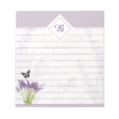 Bloc-notes lavande et papillon (Devant)