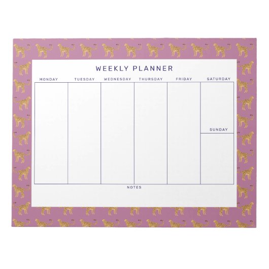 Bloc-notes Leopard, Cheetah Weekly Planner (Devant)