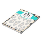 Bloc-notes léopard et monogramme Turquoise (Tourné)