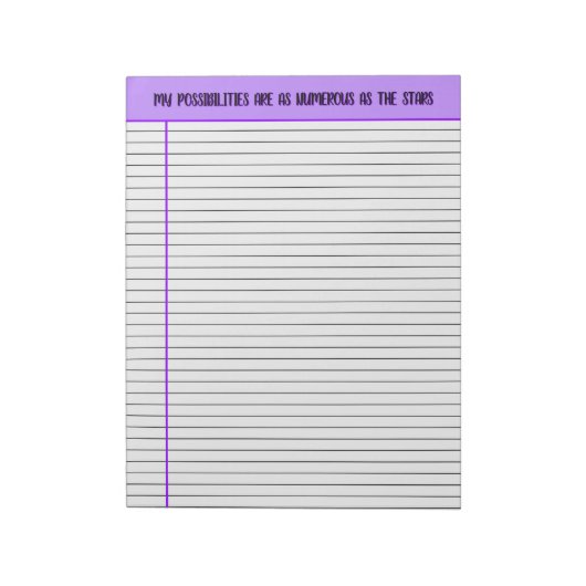 Bloc-notes lié à l'affirmation, violet et noir (Tourné)