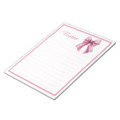 Bloc-notes ligné esthétique Ruban Rose Mignon (Incliné)