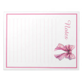 Bloc-notes ligné esthétique Ruban Rose Mignon (Devant)