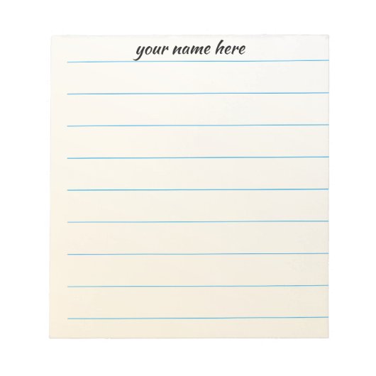 Bloc-notes ligné personnalisé (Devant)