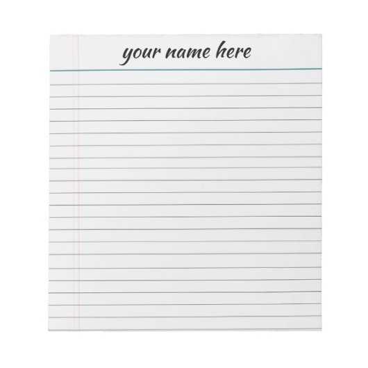 Bloc-notes ligné personnalisé (Devant)