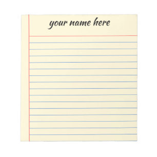 Bloc-notes ligné personnalisé