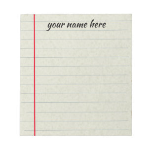 Bloc-notes ligné personnalisé