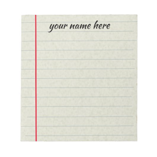 Bloc-notes ligné personnalisé (Devant)