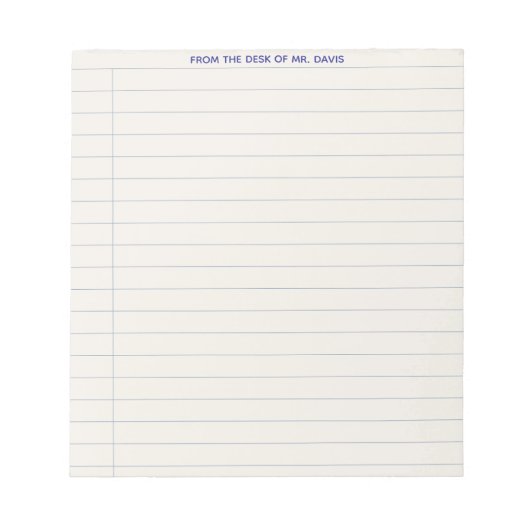 Bloc-notes ligné pour enseignants et élèves A Note (Devant)