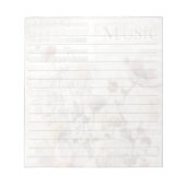 Bloc-notes ligné shabby chic sur le thème de la mu (Devant)