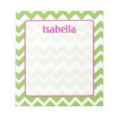 Bloc-notes Lime et Chevron Rose Zigzag (Devant)