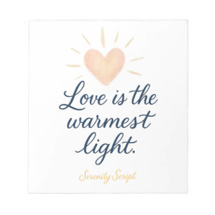 Bloc-notes Love Is the Warmest Light