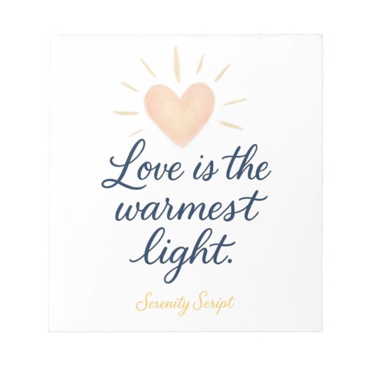 Bloc-notes Love Is the Warmest Light (Devant)