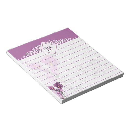 Bloc-notes lys violets (Incliné)