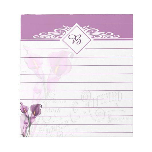 Bloc-notes lys violets (Devant)