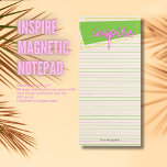 Bloc-notes magnétique "Inspirer" | Moderne et Moti<br><div class="desc">Faites preuve de créativité et gardez vos tâches quotidiennes en vue grâce à notre Bloc-notes magnétique dynamique "Inspirer" ! Doté d'un design audacieux et moderne, d'une pop de couleur et d'un puissant message "d'inspiration", ce bloc-notes n'est pas seulement pratique - c'est une dose quotidienne de motivation. Grâce à son support...</div>