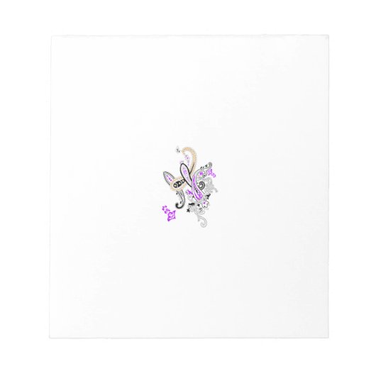 Bloc-notes magnétique violet-magenta, rouge-orange (Devant)