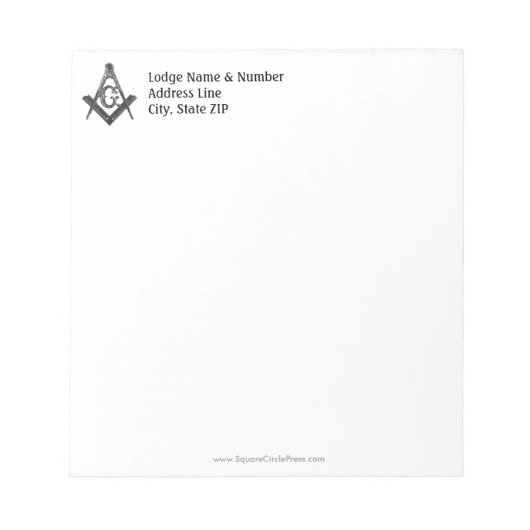 Bloc-notes Masonic Lodge de style vintage (Devant)