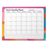 Bloc-notes mensuel Abstrait multicolore (Devant)