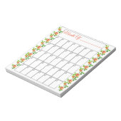 Bloc-notes mensuel Fleur Orange (Tourné)