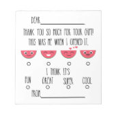 Bloc-notes Merci pour enfants de pastèque (Devant)