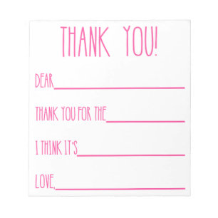 Bloc-notes Merci pour filles