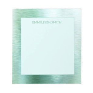 Bloc-notes métallisé iridescent vert menthe avec n
