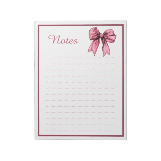 Bloc-notes mignon avec ruban rose Coquette (Tourné)