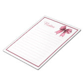 Bloc-notes mignon avec ruban rose Coquette (Incliné)
