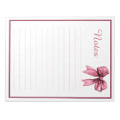 Bloc-notes mignon avec ruban rose Coquette (Devant)