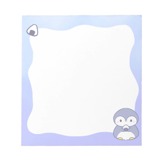 Bloc-notes Mignon Manchot | Mémo Pastel Kawaii (Devant)