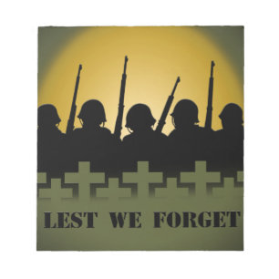 Bloc-notes militaire pour hommage de peur d'oublie