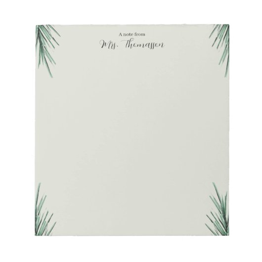 Bloc-notes minimal simple floral palmier pour ense (Devant)