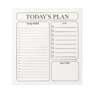 Bloc-notes minimaliste de planification quotidienn