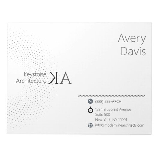 Bloc-notes minimaliste moderne architecte (Devant)