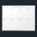 Bloc-notes minimaliste, moderne et hebdomadaire<br><div class="desc">Planificateur hebdomadaire moderne minimaliste | Planifiez et planifiez votre semaine avec ce planificateur hebdomadaire moderne et minimaliste. Il dispose d'un cadre noir encadrant toute la semaine. Ce planificateur hebdomadaire de conception minimale sera parfait comme un cadeau pour vous-même ou n'importe qui. Personnalisez en utilisant les champs fournis et utilisez la...</div>