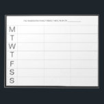Bloc-notes minimaliste moderne hebdomadaire du pla<br><div class="desc">Planificateur de repas hebdomadaire moderne minimaliste | Planifiez et planifiez vos repas hebdomadaires avec ce planificateur de repas minimaliste moderne et hebdomadaire. Il dispose d'un cadre noir encadrant toute la semaine. Ce planificateur hebdomadaire de conception minimale sera parfait comme un cadeau pour vous-même ou n'importe qui. Personnalisez en utilisant les...</div>